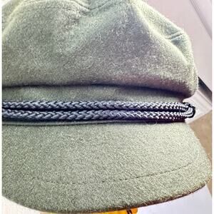 San Diego Hat Co Dark Army Green Fisherman Cap Anchor Buttons Nautical grunge